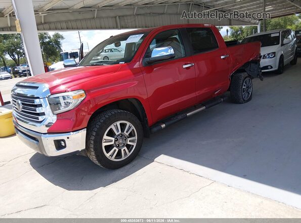 5TFAY5F14JX769331 2018 TOYOTA TUNDRA Red Առջևի ձախ երեք քառորդ տեսարան