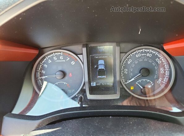 5TFCZ5AN7GX010973 2016 TOYOTA TACOMA Orange ხელსაწყოთა პანელის ხედი