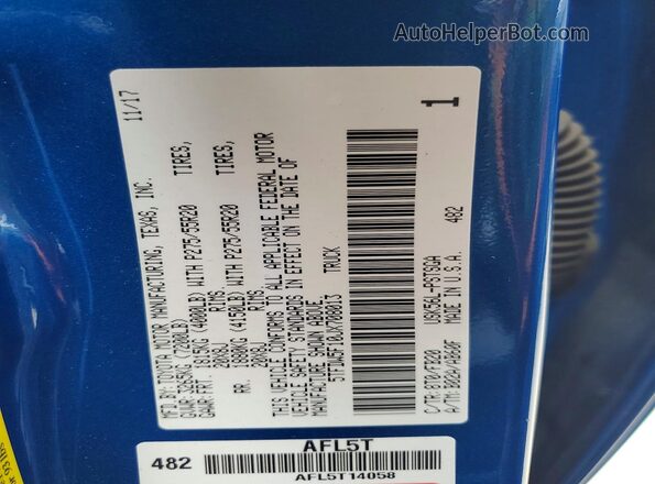 5TFDW5F10JX708013 2018 TOYOTA TUNDRA Blue ძრავის განყოფილების ხედი