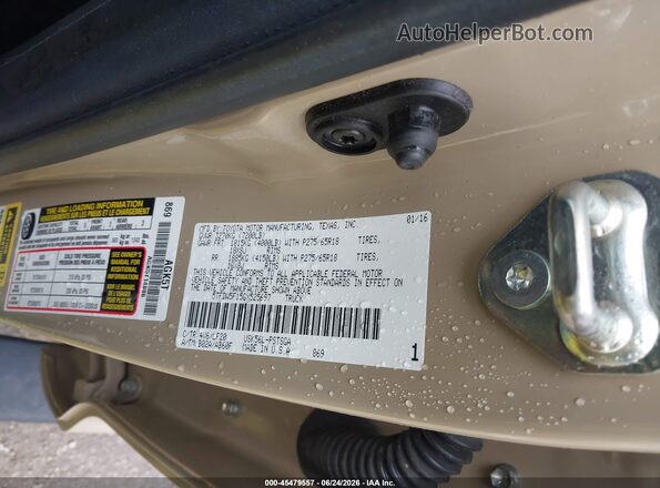5TFDW5F15GX525697 2016 TOYOTA TUNDRA Tan Vista del compartimento del motor