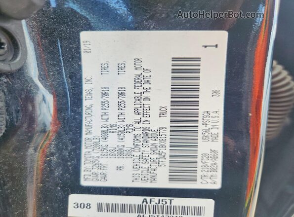 5TFDW5F18KX815778 2019 TOYOTA TUNDRA Black VIN կոդի պիտակի տեսք