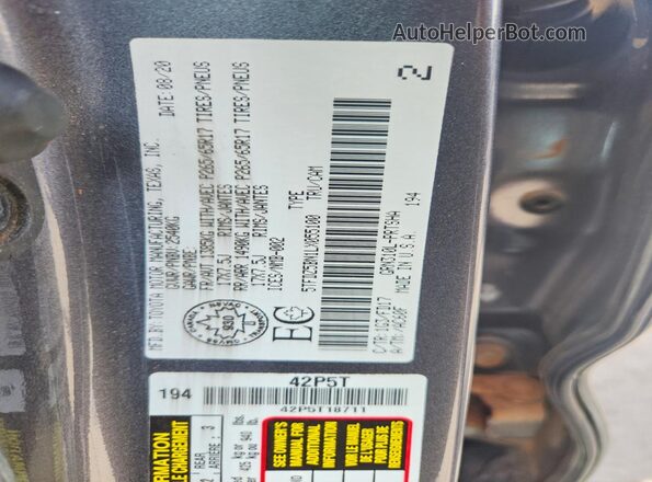 5TFDZ5BN1LX055100 2020 TOYOTA TACOMA Gray 