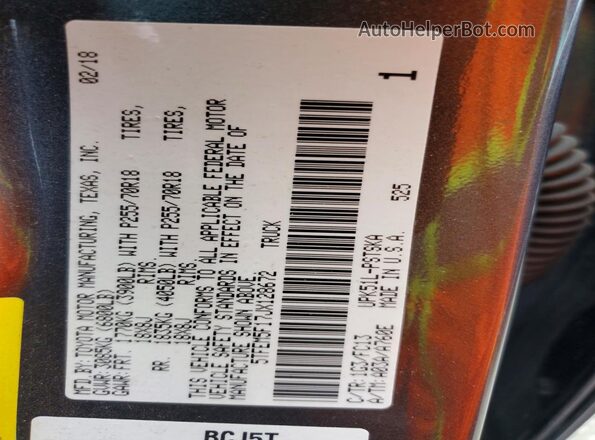 5TFEM5F17JX128672 2018 TOYOTA TUNDRA Gray 