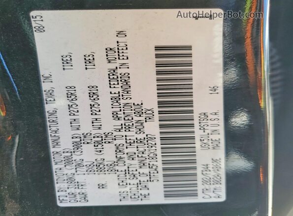 5TFEW5F18GX192707 2016 TOYOTA TUNDRA Черный Вид подкапотного пространства