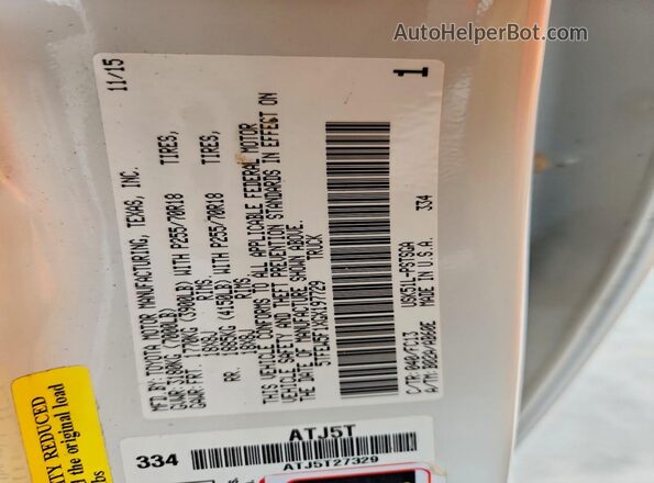 5TFEW5F1XGX197729 2016 TOYOTA TUNDRA White Widok komory silnika