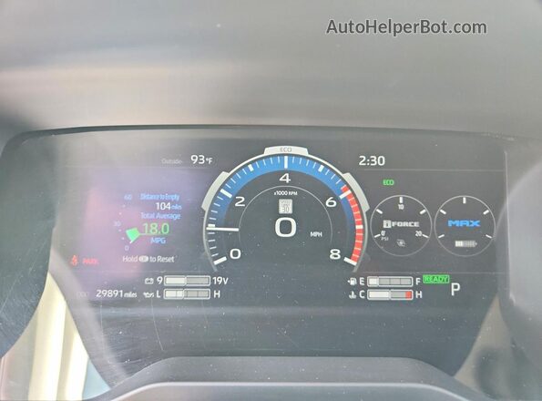 5TFJC5DBXPX039362 2023 TOYOTA TUNDRA Green Вид щитка приладів