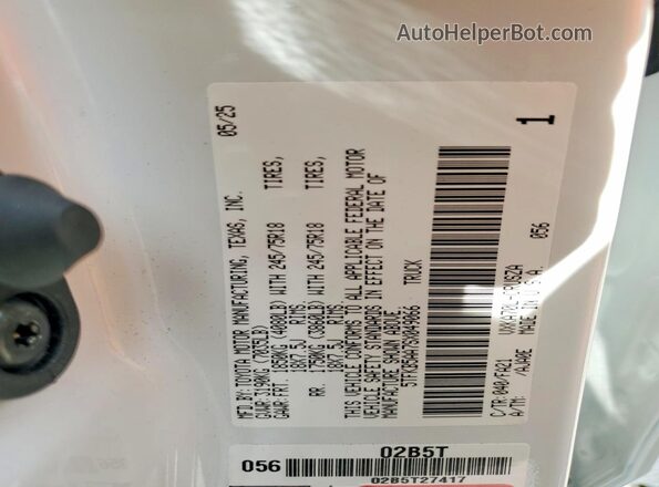 5TFKB5AA7SX049066 2025 TOYOTA TUNDRA White 