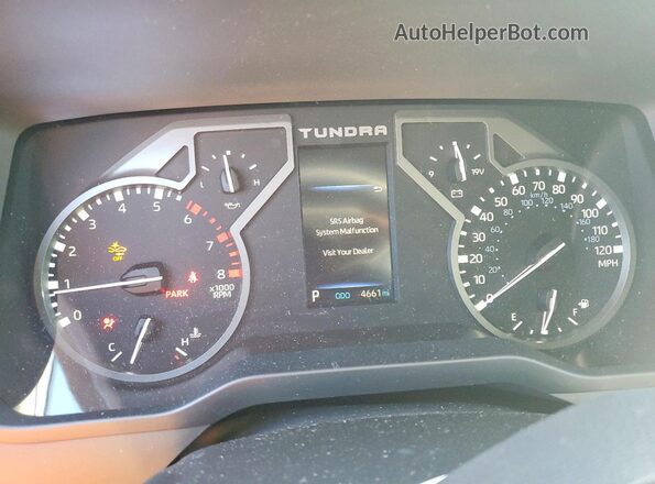 5TFKB5DAXSX330449 2025 TOYOTA TUNDRA White Widok zestawu wskaźników