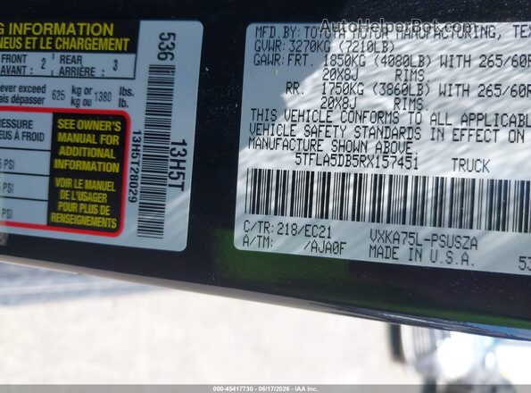 5TFLA5DB5RX157451 2024 TOYOTA TUNDRA Черный Вид подкапотного пространства
