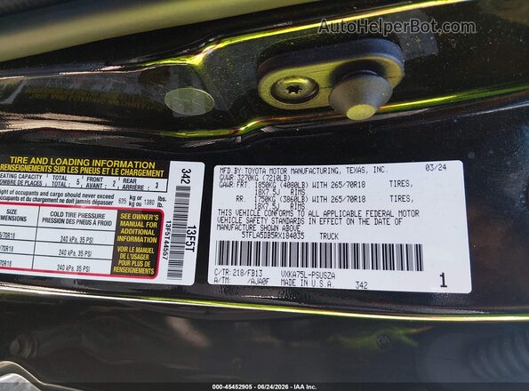 5TFLA5DB5RX184035 2024 TOYOTA TUNDRA Черный Вид подкапотного пространства