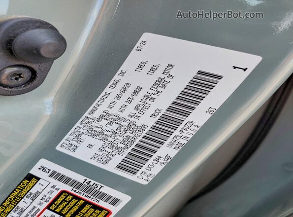 5TFMA5DB6RX219895 2024 TOYOTA TUNDRA Gray Вид наклейки з VIN-кодом