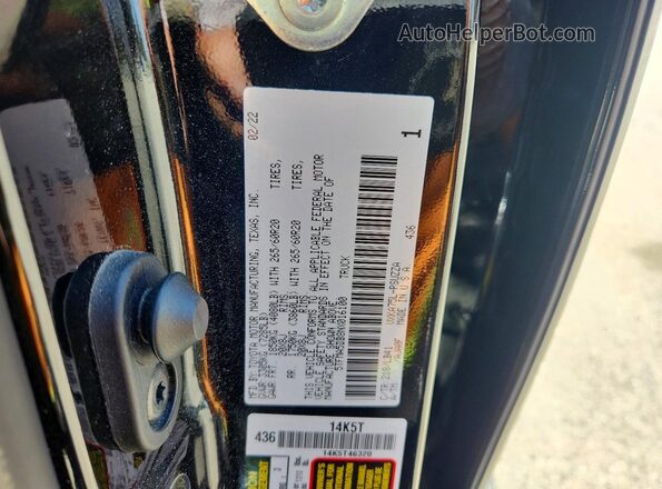 5TFMA5DB8NX016100 2022 TOYOTA TUNDRA Black Vista del compartimento del motor