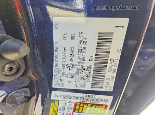 5TFMA5DB9NX014095 2022 TOYOTA TUNDRA Blue Widok komory silnika