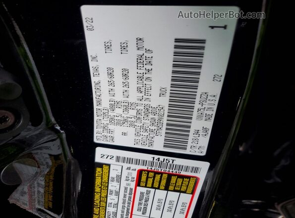 5TFMA5DB9NX021547 2022 TOYOTA TUNDRA Black Вид підкапотного простору
