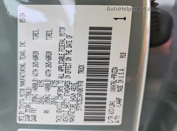 5TFMC5EC6RX007970 2024 TOYOTA TUNDRA Green Widok komory silnika