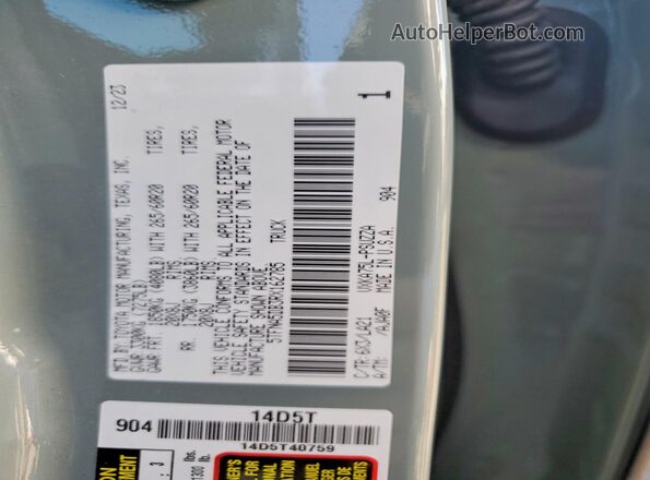 5TFNA5DB3RX162785 2024 TOYOTA TUNDRA Gray Widok komory silnika