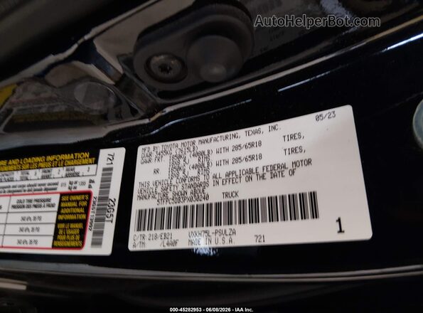 5TFPC5DB3PX030240 2023 TOYOTA TUNDRA HYBRID Black Engine compartment view