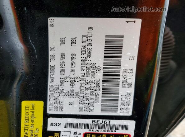 5TFRM5F15GX104963 2016 TOYOTA TUNDRA Black Вид підкапотного простору