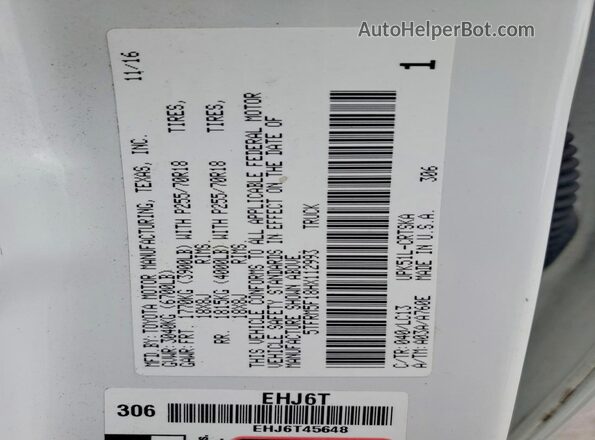 5TFRM5F18HX112993 2017 TOYOTA TUNDRA White 