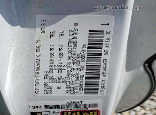 5TFSZ5AN0KX178832 2019 TOYOTA TACOMA White Вид наклейки з VIN-кодом