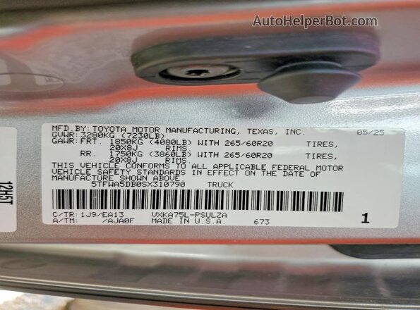 5TFWA5DB0SX310790 2025 TOYOTA TUNDRA Silver 