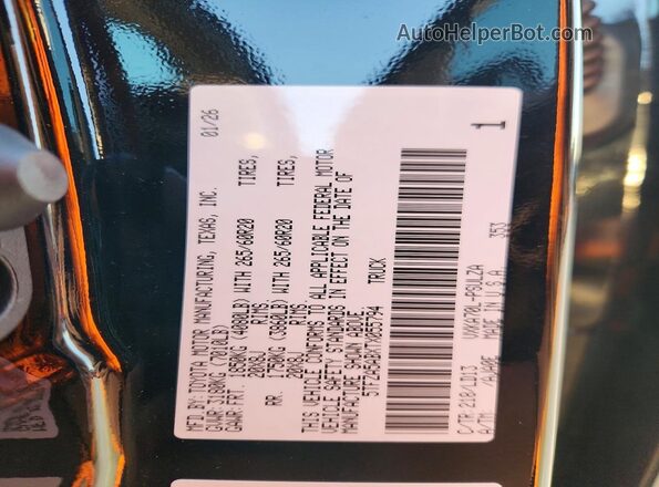 5TFZA5ABXTX055794 2026 TOYOTA TUNDRA Black VIN sticker view