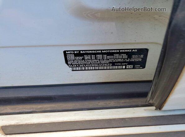 5UX13EU02R9U22622 2024 BMW X5 White სალონის 360-გრადუსიანი ხედი