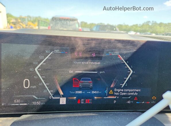 5UX13EU06S9Y36296 2025 BMW X5 Black Instrument cluster view
