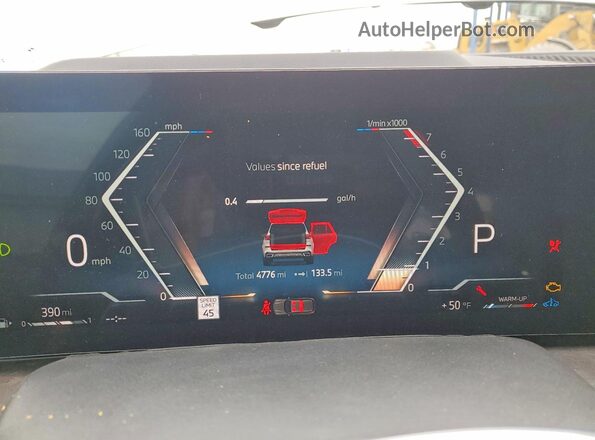 5UX13EU06T9052816 2026 BMW X5 White Vista del cuadro de instrumentos