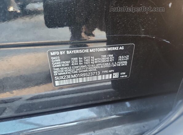 5UX23EM01R9S23713 2024 BMW X7 Black 
