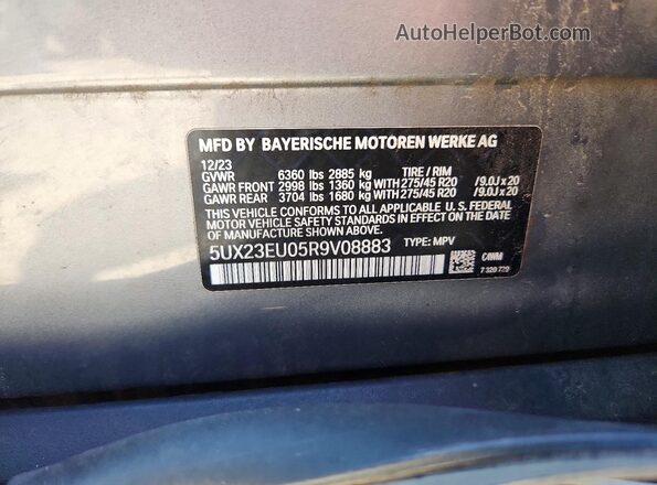 5UX23EU05R9V08883 2024 BMW X5 Silver 