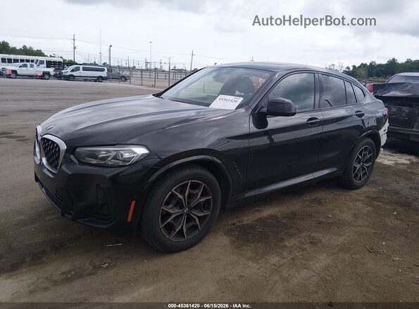 5UX33DT00N9L32299 2022 BMW X4 Black Առջևի ձախ երեք քառորդ տեսարան