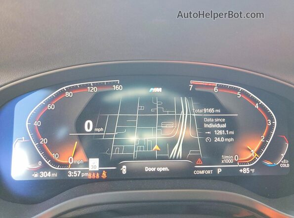 5UX33DT0XR9V11150 2024 BMW X4 Gray Widok zestawu wskaźników