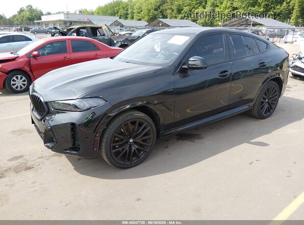 5UX33EX05R9U78624 2024 BMW X6 Black წინა მარცხენა ხედი სამი მეოთხედიდან