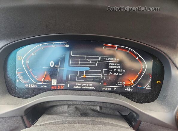 5UX43DP00R9W78051 2024 BMW X3 White Instrument cluster view