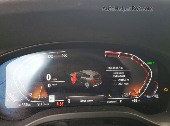 5UX43DP02R9X00583 2024 BMW X3 Серый Вид щитка приборов
