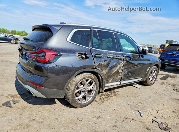 5UX43DP03N9L74996 2022 BMW X3 Black Rear right