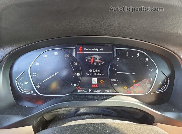 5UX43DP03N9L74996 2022 BMW X3 Black Instrument cluster view