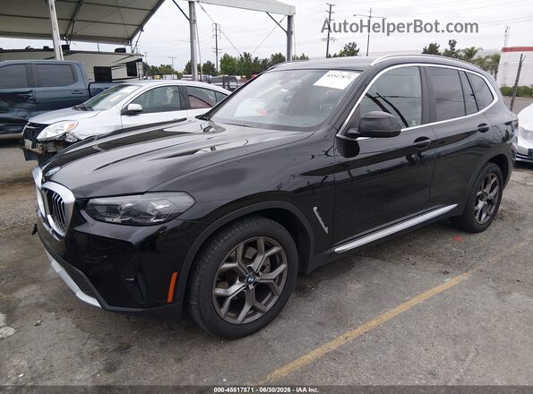 5UX43DP03N9M66030 2022 BMW X3 Черный Передняя левая четверть