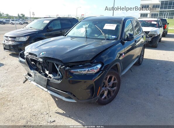 5UX43DP04N9M44473 2022 BMW X3 Black Vista tres cuartos delantera izquierda