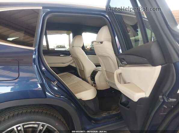 5UX43DP04N9M92345 2022 BMW X3 Blue VIN կոդի պիտակի տեսք