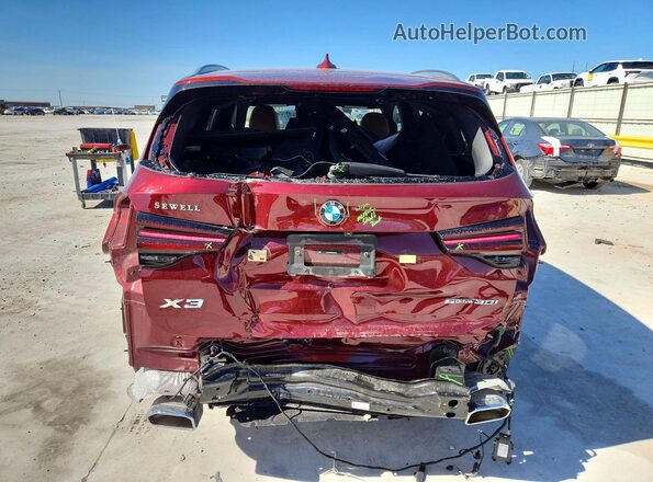 5UX43DP04R9T66332 2024 BMW X3 Red Вид ззаду