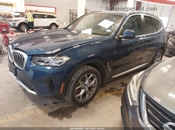 5UX43DP05R9V12527 2024 BMW X3 Синий Передняя левая четверть