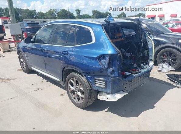 5UX43DP07N9L57814 2022 BMW X3 Синий Задняя левая четверть