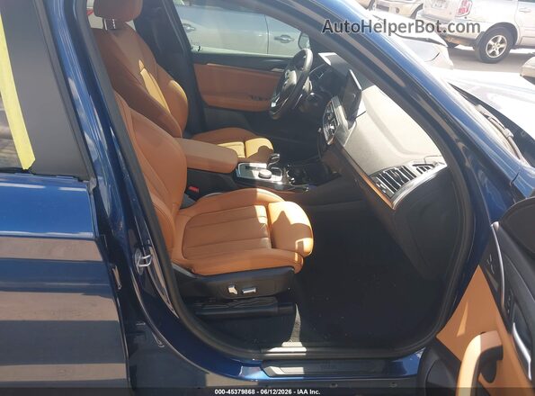 5UX43DP07N9L57814 2022 BMW X3 Синий Вид салона спереди