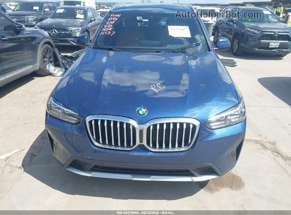 5UX43DP07N9L57814 2022 BMW X3 Синий Вид задней части салона