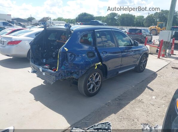 5UX43DP07N9L57814 2022 BMW X3 Синий Задняя правая четверть