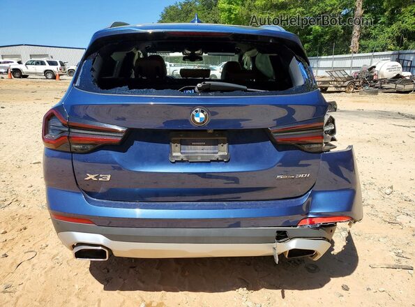 5UX43DP08N9H43161 2022 BMW X3 Blue Rear view