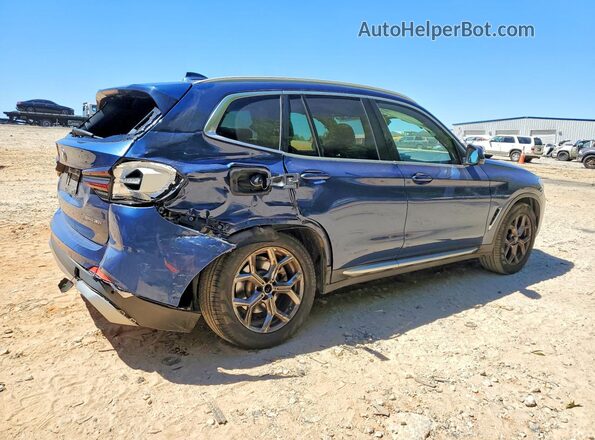 5UX43DP08N9H43161 2022 BMW X3 Blue Rear right