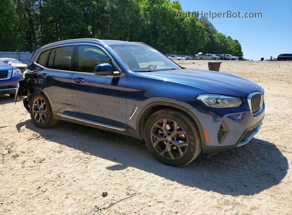 5UX43DP08N9H43161 2022 BMW X3 Blue Front right